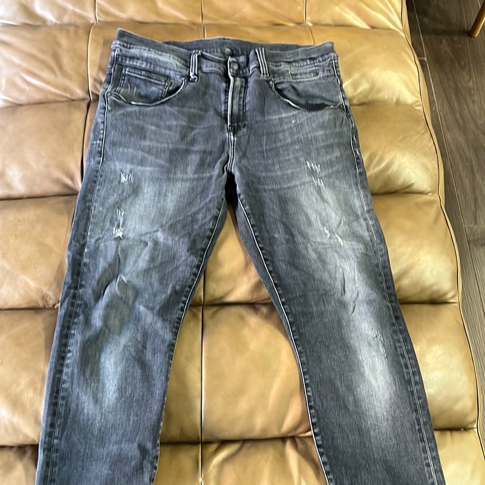 Mens R13 stretch skinny distressed jean